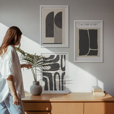 Set di 3 quadri Poster astratti minimalisti