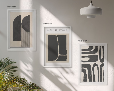 Set di 3 quadri Poster astratti minimalisti