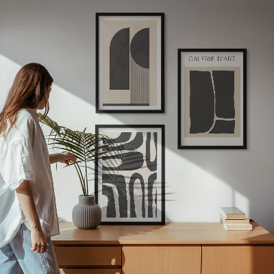 Set di 3 quadri Poster astratti minimalisti
