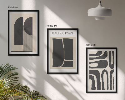 Set di 3 quadri Poster astratti minimalisti