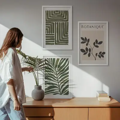 Composizione di quadri in stile minimalismo botanico bohémien
