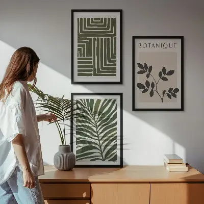 Composizione di quadri in stile minimalismo botanico bohémien