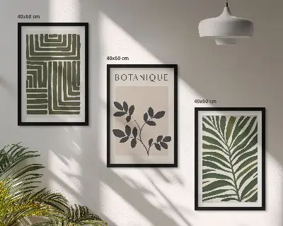 Composizione di quadri in stile minimalismo botanico bohémien