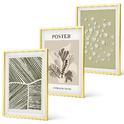 Set di quadri incorniciati Motivi vegetali tenui