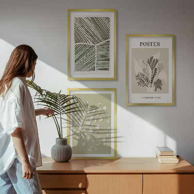 Set di quadri incorniciati Motivi vegetali tenui
