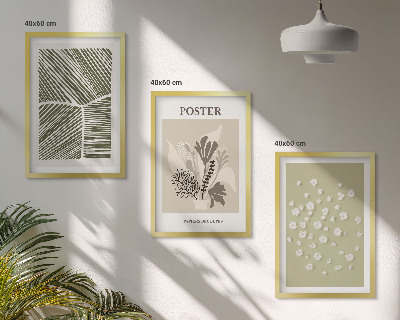 Set di quadri incorniciati Motivi vegetali tenui