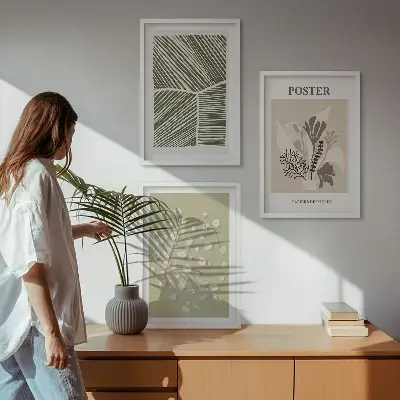 Set di quadri incorniciati con motivi vegetali tenui