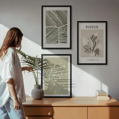 Set di quadri incorniciati con motivi vegetali tenui