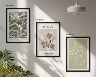 Set di quadri incorniciati con motivi vegetali tenui