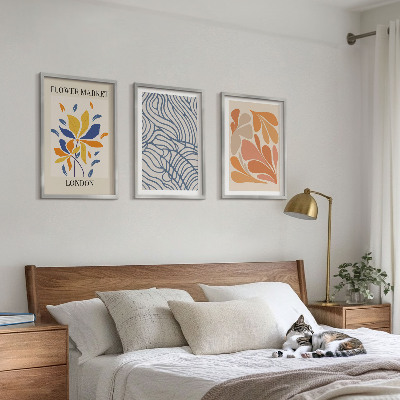 Set di 3 quadri Fiori moderni di cacao