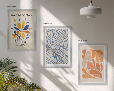 Set di 3 quadri Fiori moderni di cacao