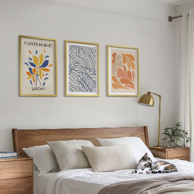 Set di 3 quadri Fiori moderni di cacao