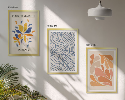 Set di 3 quadri Fiori moderni di cacao