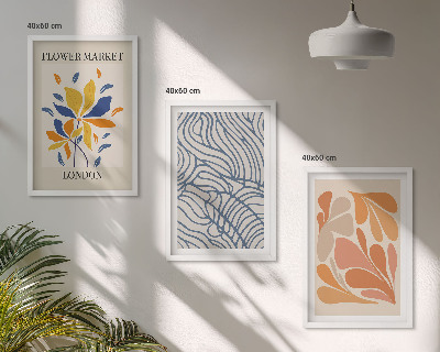 Set di 3 quadri Fiori moderni di cacao