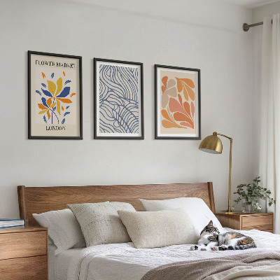 Set di 3 quadri Fiori moderni di cacao