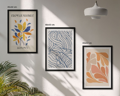 Set di 3 quadri Fiori moderni di cacao