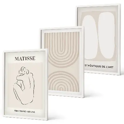 Composizione di quadri con linee minimaliste ed eleganti