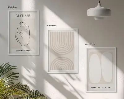 Composizione di quadri con linee minimaliste ed eleganti