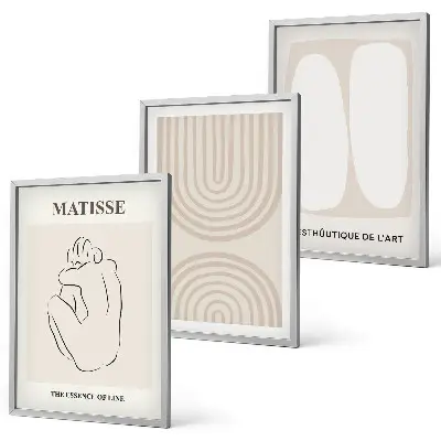 Composizione di quadri con linee minimaliste ed eleganti