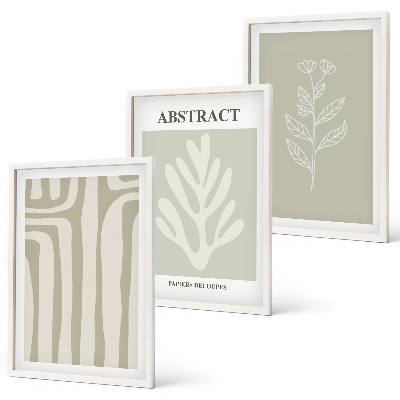 Set di 3 quadri Motivi astratti di piante