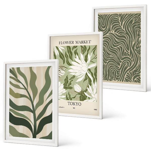 Composizione di quadri Motivi floreali, decorazioni boho