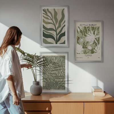Composizione di quadri Motivi floreali, decorazioni boho