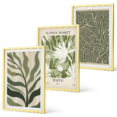 Composizione di quadri Motivi floreali, decorazioni boho