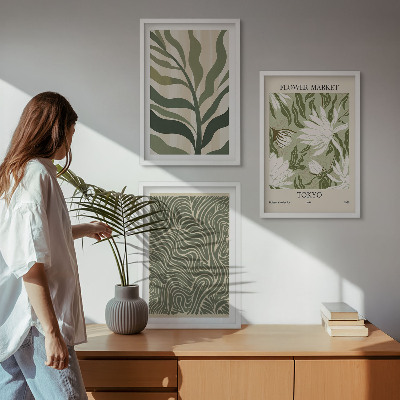 Composizione di quadri Motivi floreali, decorazioni boho