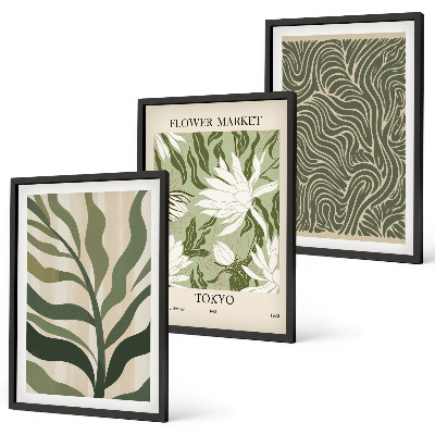 Composizione di quadri Motivi floreali, decorazioni boho