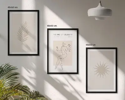 Set di quadri incorniciati collezione con forme minimaliste
