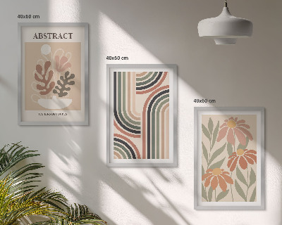 Composizione di quadri Piante astratte dai colori pastello