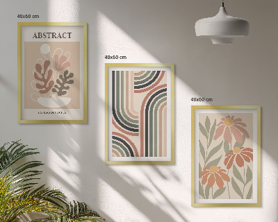 Composizione di quadri Piante astratte dai colori pastello
