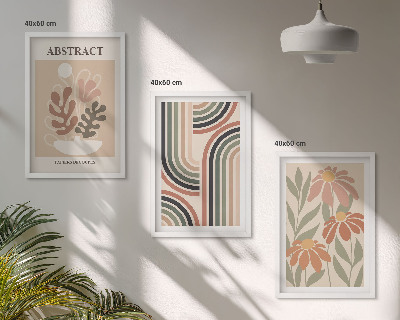 Composizione di quadri Piante astratte dai colori pastello