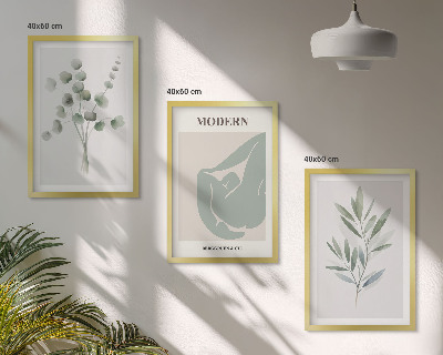 Set di quadri incorniciati Motivi vegetali in verde
