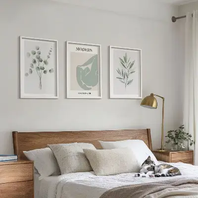 Set di quadri incorniciati con motivi vegetali in verde