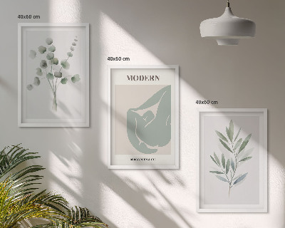 Set di quadri incorniciati Motivi vegetali in verde