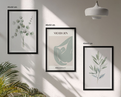 Set di quadri incorniciati Motivi vegetali in verde