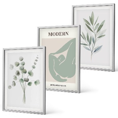 Set di quadri incorniciati Motivi vegetali in verde