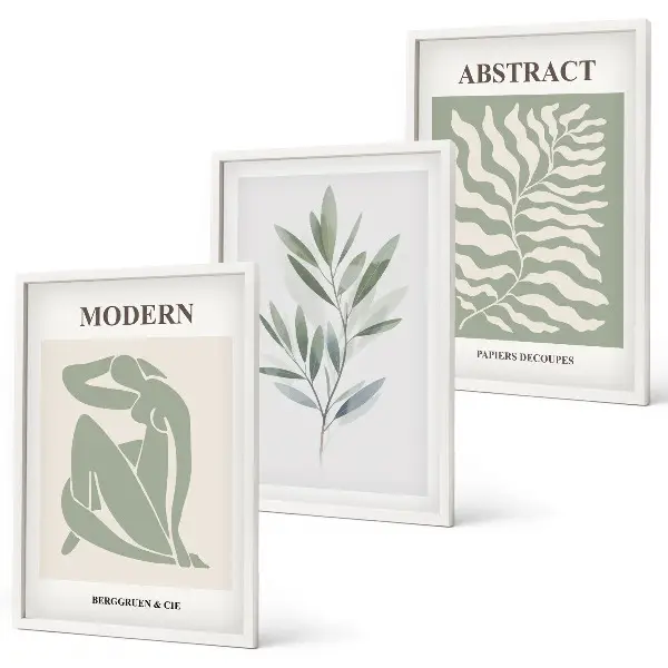 Set di 3 quadri con design bohémien ad acquerello in stile Matisse