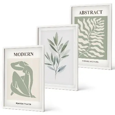 Set di 3 quadri con design bohémien ad acquerello in stile Matisse