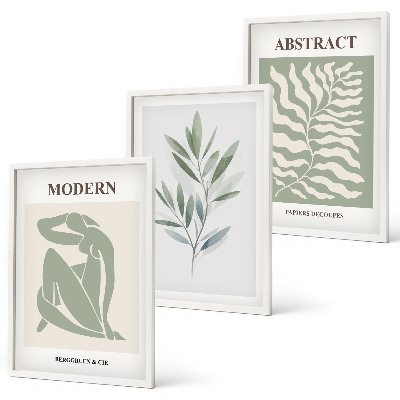 Set di 3 quadri Matisse acquerello boho design