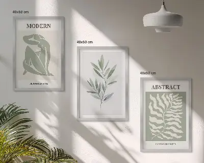Set di 3 quadri con design bohémien ad acquerello in stile Matisse