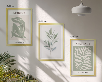 Set di 3 quadri Matisse acquerello boho design