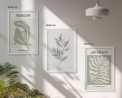 Set di 3 quadri Matisse acquerello boho design