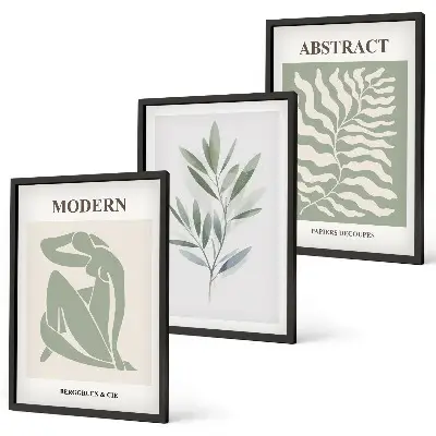 Set di 3 quadri con design bohémien ad acquerello in stile Matisse