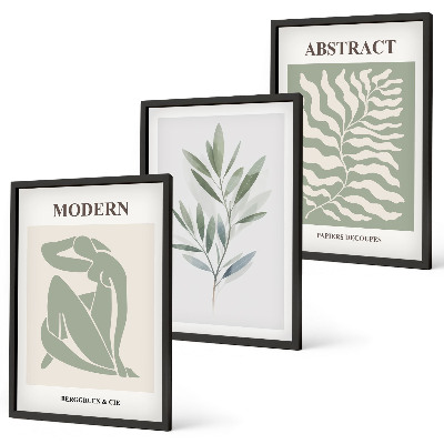 Set di 3 quadri Matisse acquerello boho design