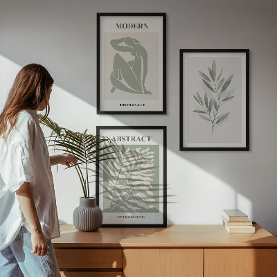 Set di 3 quadri Matisse acquerello boho design