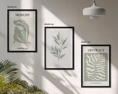 Set di 3 quadri con design bohémien ad acquerello in stile Matisse