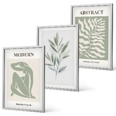 Set di 3 quadri con design bohémien ad acquerello in stile Matisse