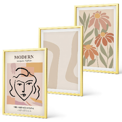 Set di 3 quadri donna astratta moderna